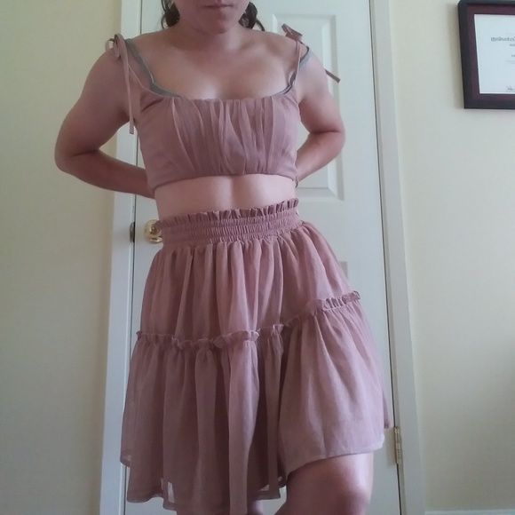 Princess Polly Dresses & Skirts - Princess Polly Pink Crop Top Set s.  4